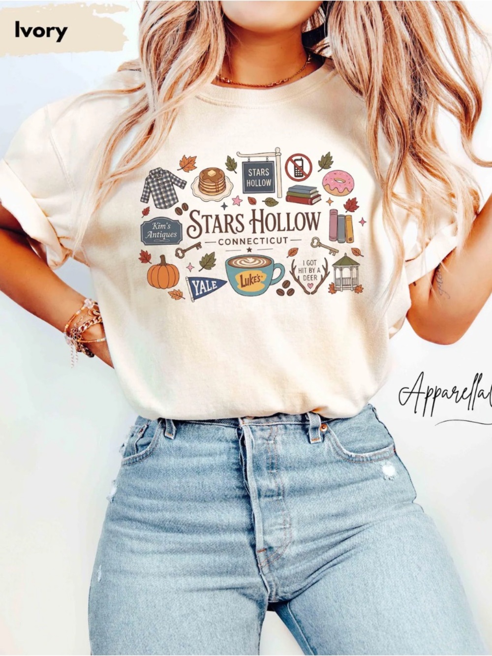 Stars Hollow Connecticut Ivory Graphic Tee by